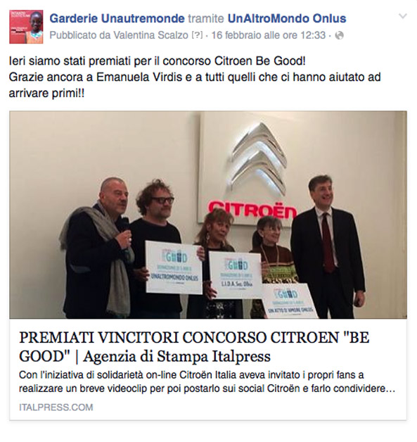 Premiazione Citroen Be Good!